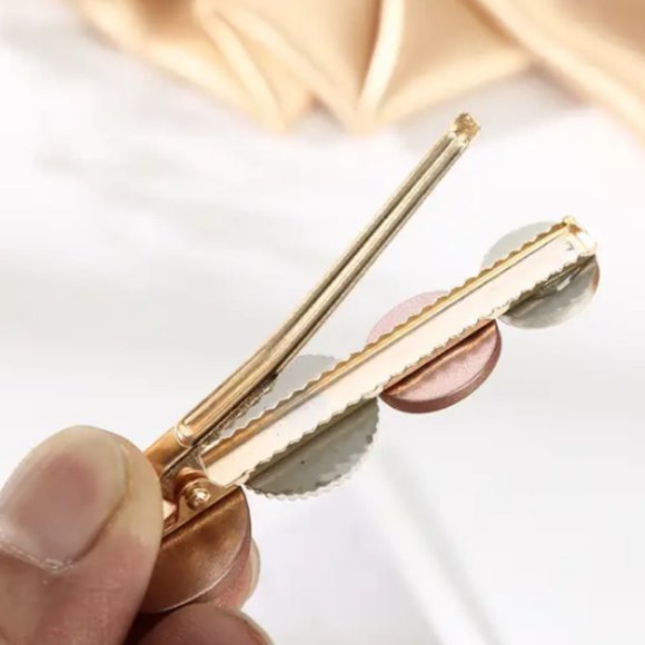 CRYSTAL HAIR CLIP in Browns (2-piece set) - Picture 2 of 2